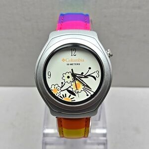 Womens Columbia Sportswear Watch 40mm Rainbow Strap 50M CL-7403 New Battery